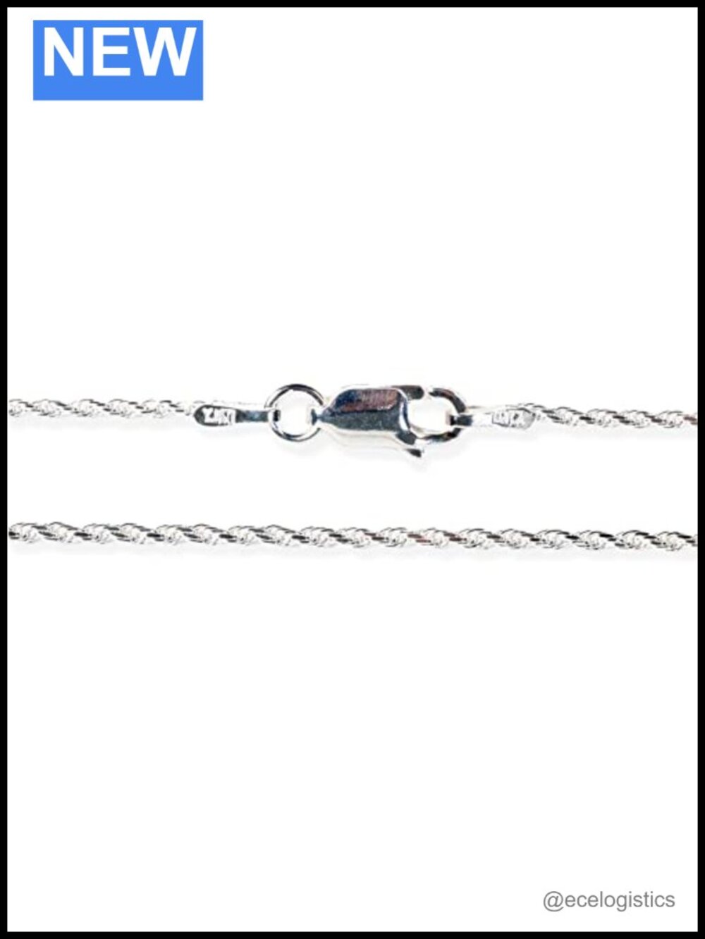 925 Sterling Silver 1.2mm Diamond-Cut French Rope Chain Necklace